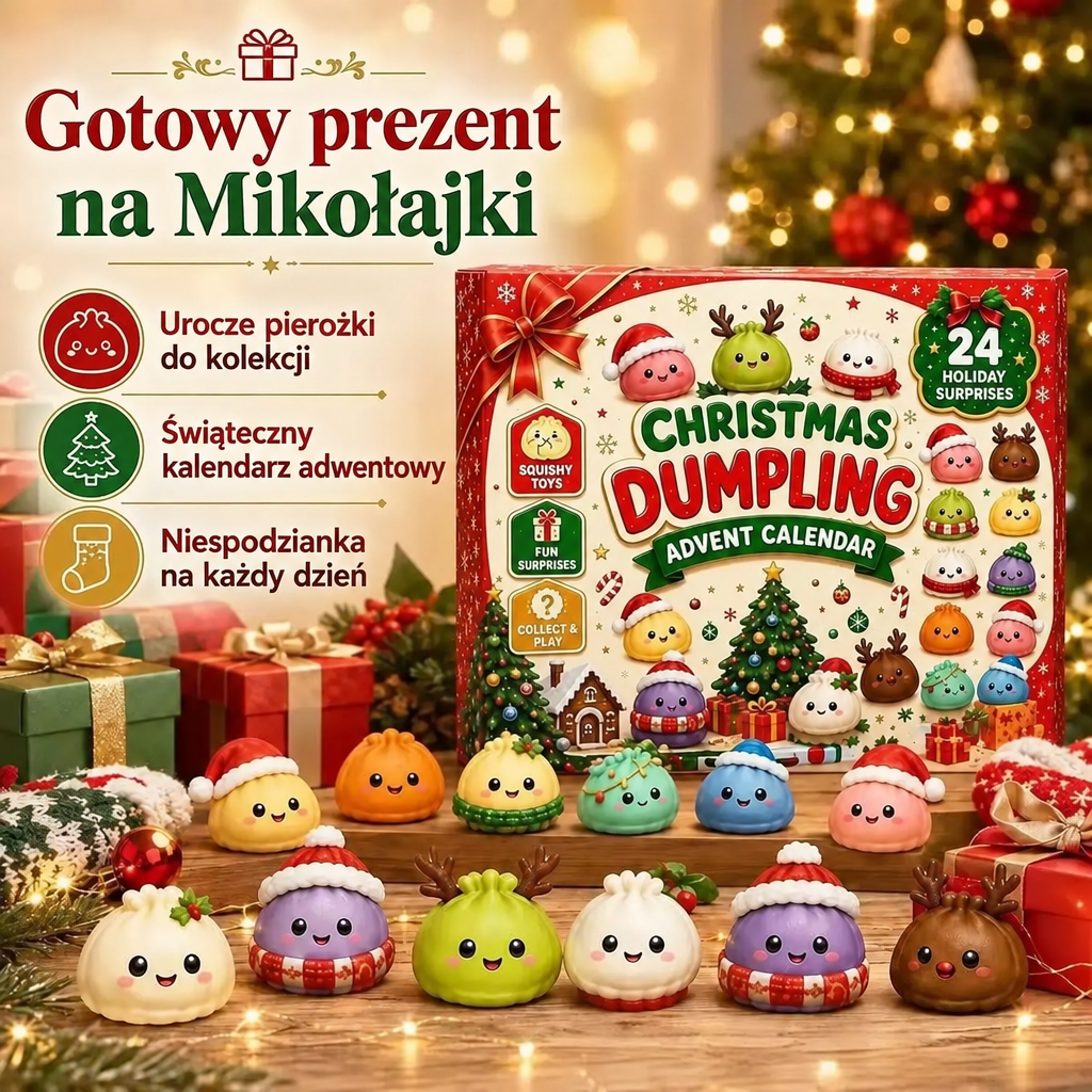 Gotowy prezent na Mikołajki – kalendarz adwentowy squishy pierożki