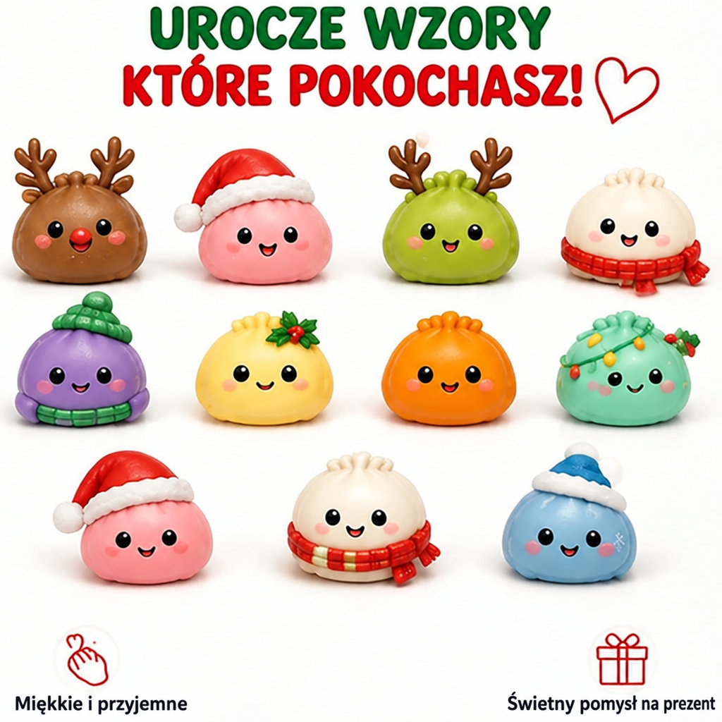 Urocze wzory, które pokochasz – 11 świątecznych pierożków squishy